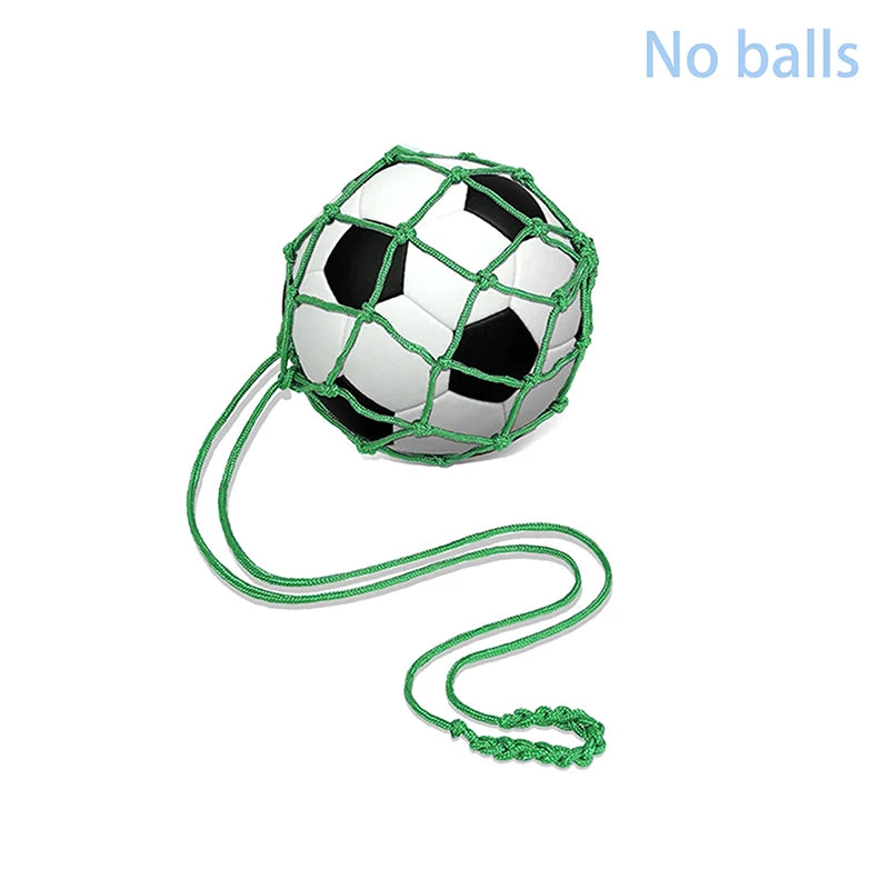 Youth Football Self Trainer Kick Net Pocket Professional Outdoor Sport Nylon Net Basketball Bag Solid Mesh Soccer Ball Carry Bag