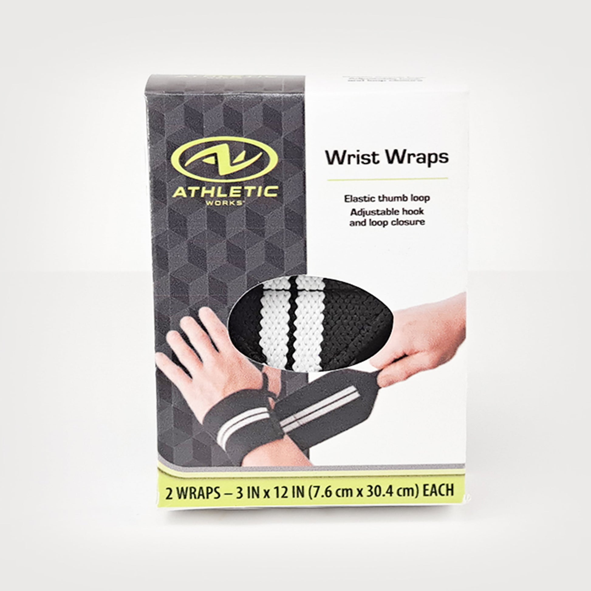 Professional Fitness Weight Lifting Wrist Wraps with Thumb Loops - Pair