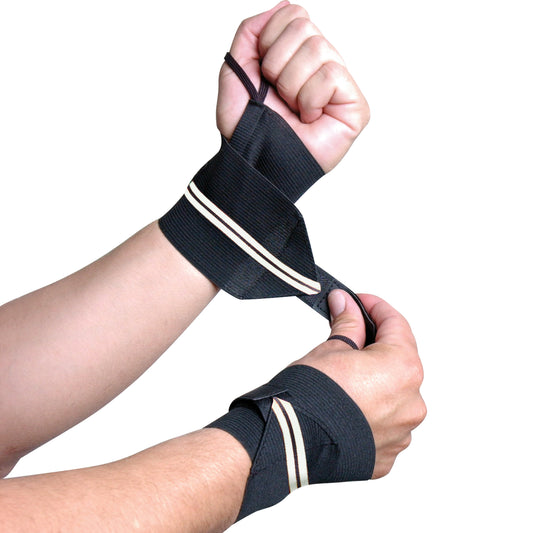 Professional Fitness Weight Lifting Wrist Wraps with Thumb Loops - Pair